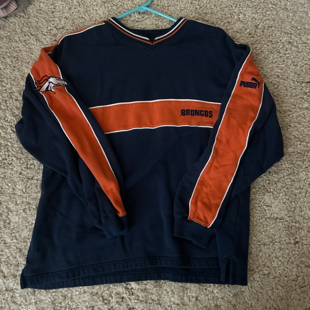 Puma Broncos Navy and Orange Sweatshirt vintage